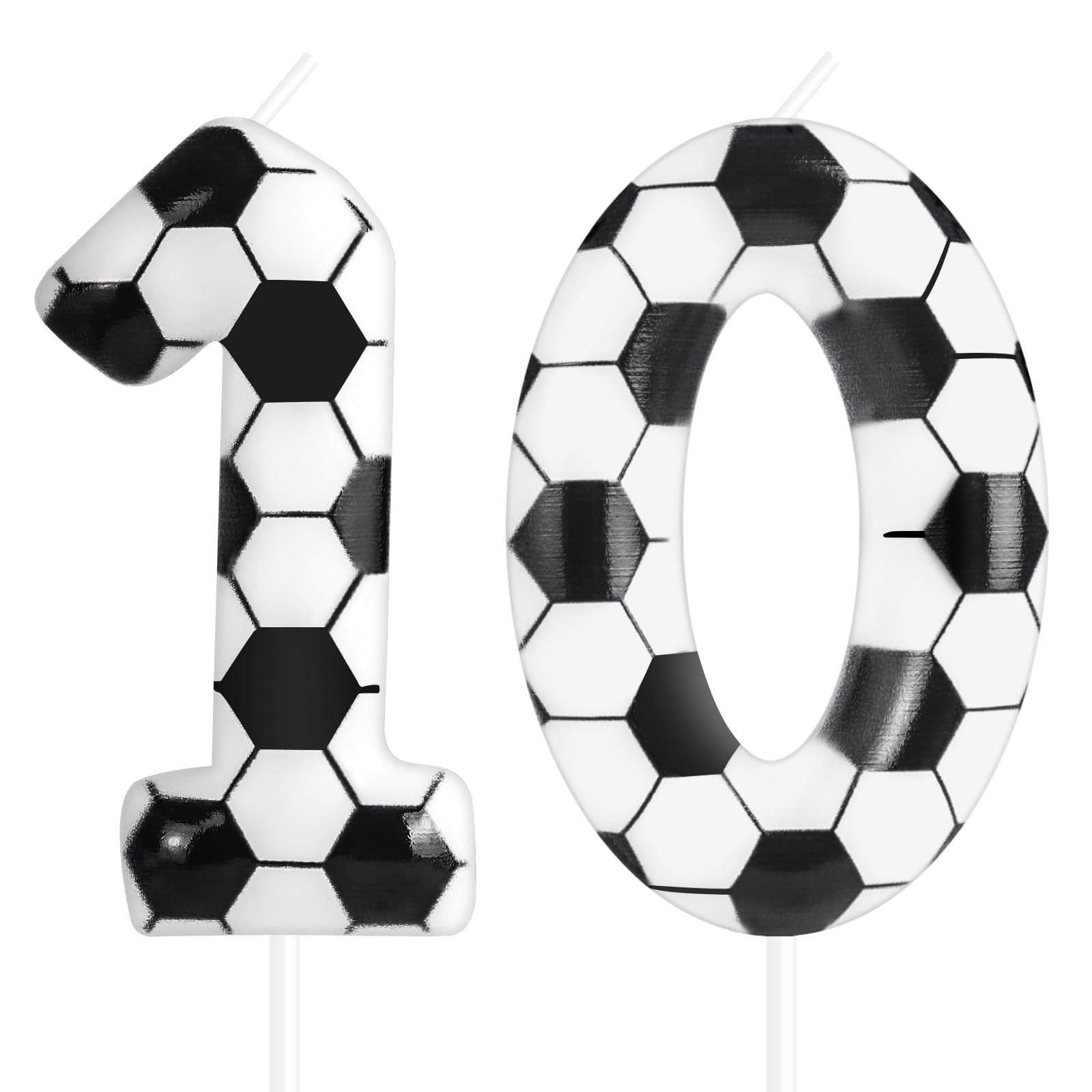 Bougie d'anniversaire numéro 10 thème football pour gâteau