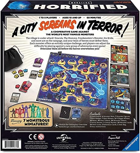Ravensburger Horrified: Universal Monsters Immersive Strategy Board Game for Kids & Adults Age 10 Years Up - 1 to 5 Players