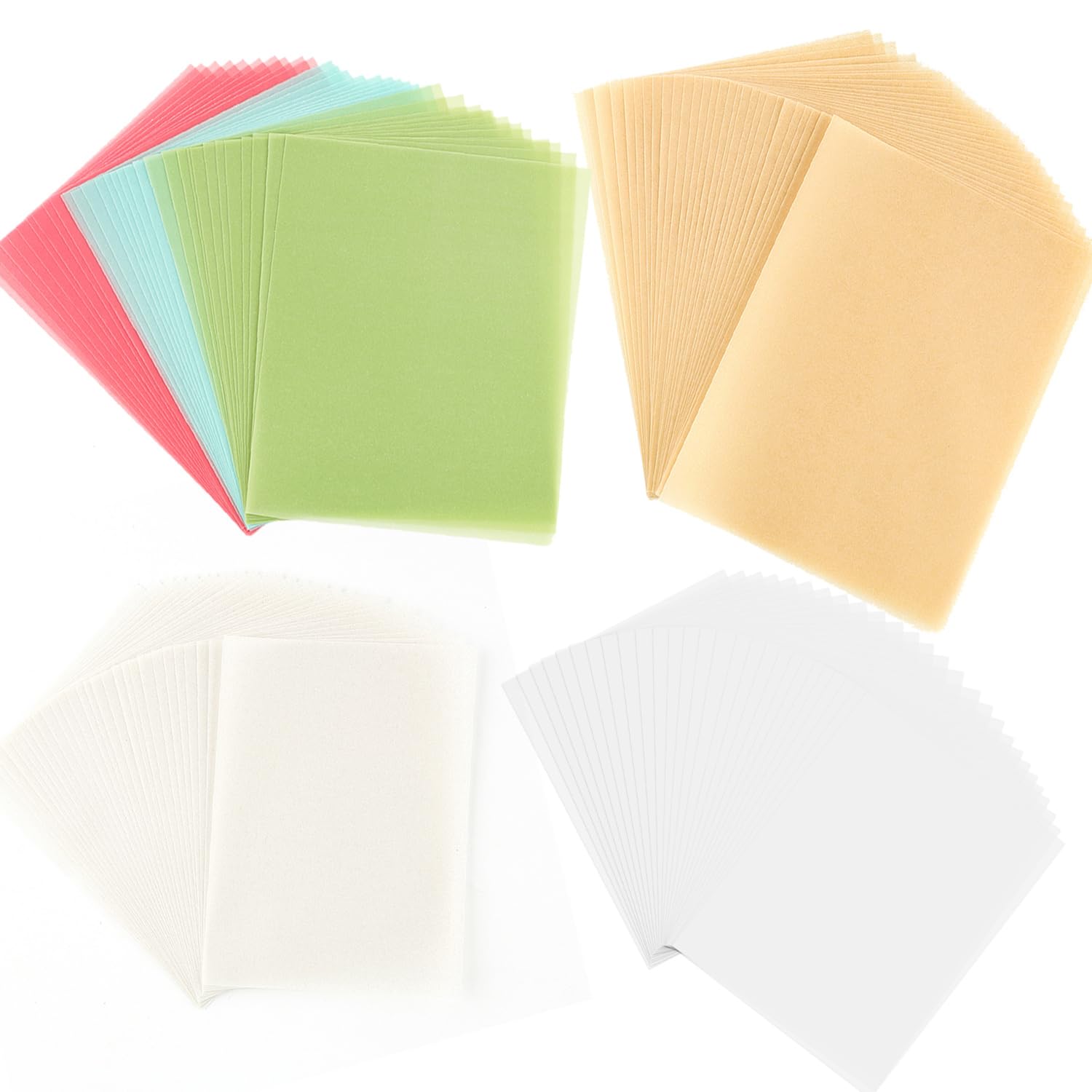 Papier Vélin Translucide Imprimable - Lot 60 Feuilles - 3 Couleurs Pastel - 10,8x14 Cm