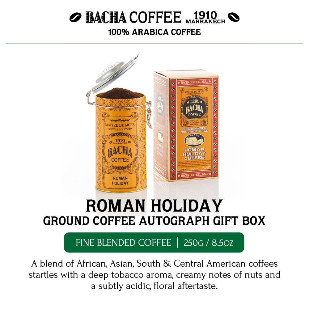 コーヒー Bacha Coffee Roman Holiday Roman Holiday Coffee - Ground Beans | Fine Blended Bacha Coffee