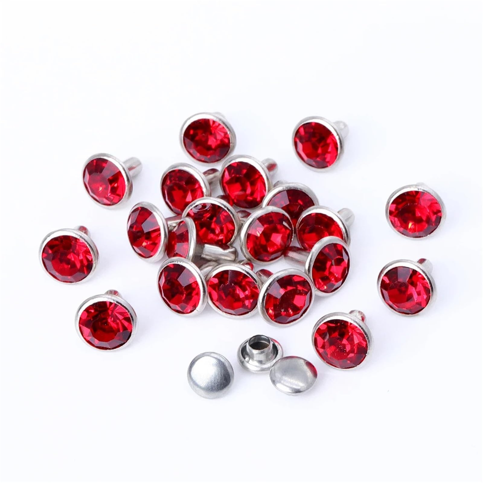 Remaches en forma de diamante, 1000 piezas de diamantes de imitación de alta calidad de 6/8 mm, remaches de cristal para manualidades en cuero, decoración de ropa de cuero (negro, 8 mm)