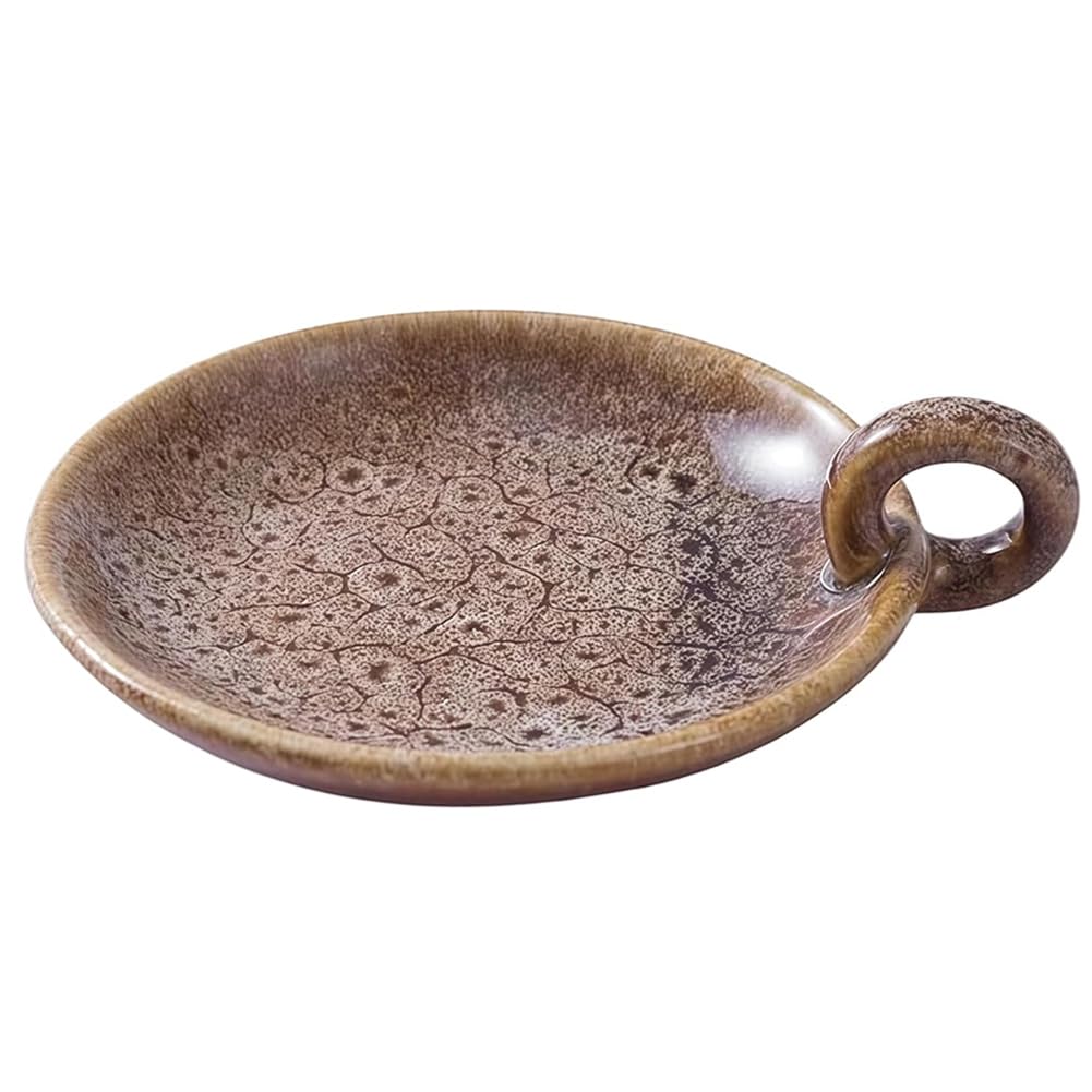 UDSKNV[KSL Ceramic Candle Holder with Handle& Decorative Tray for Meditation Room for Home Decoration