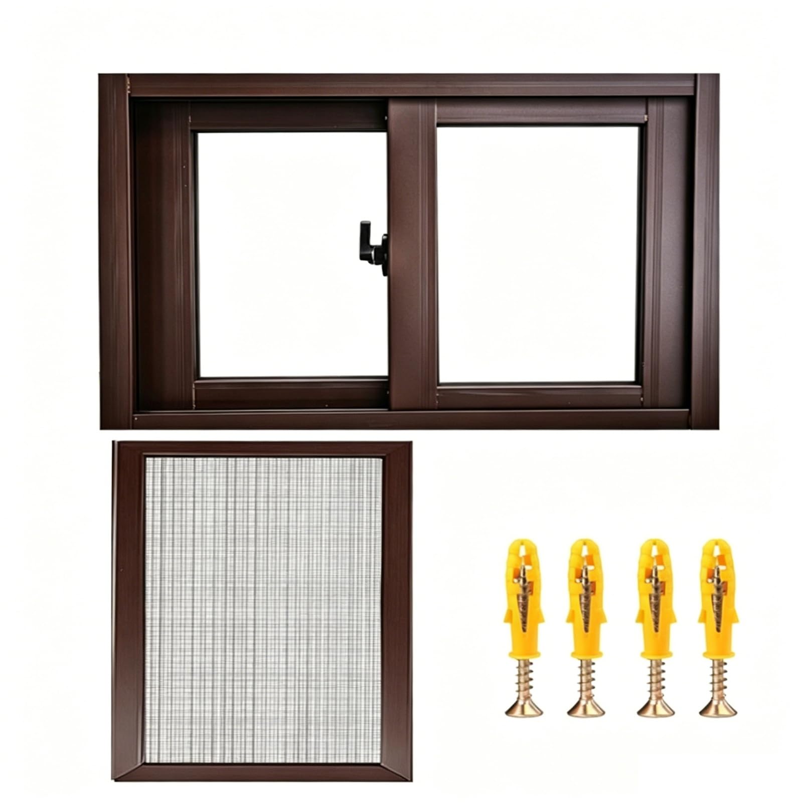 Ventana de ventilación segura y antiinsectos con marco de aluminio resistente para el hogar