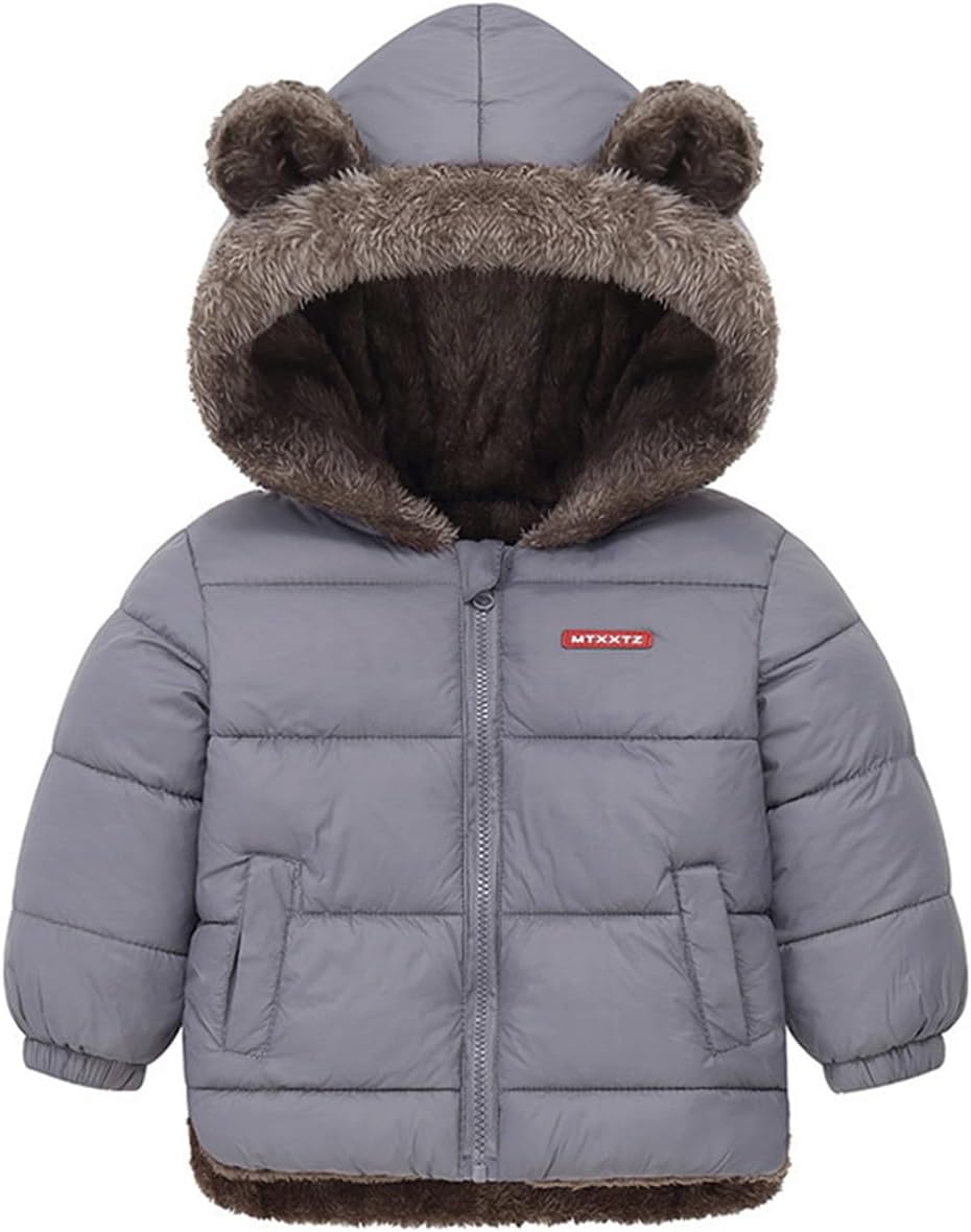 Little Girls Boys Winter Warm quilted Jacket Down Puffer Thick Fleece Coat Outwear