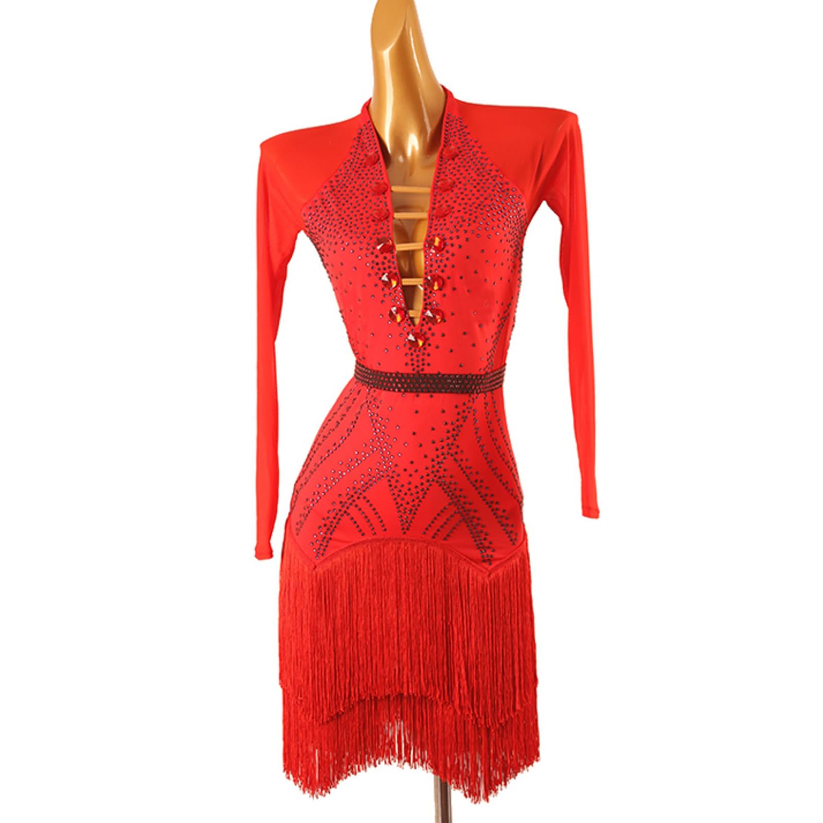 Vestidos De Salón con Flecos Estilo Flapper para Mujer Vestido De Competición Latin Cha Cha Sin Espalda Trajes De Actuación De Salsa con Tirantes Ropa De Baile para Samba Rumba