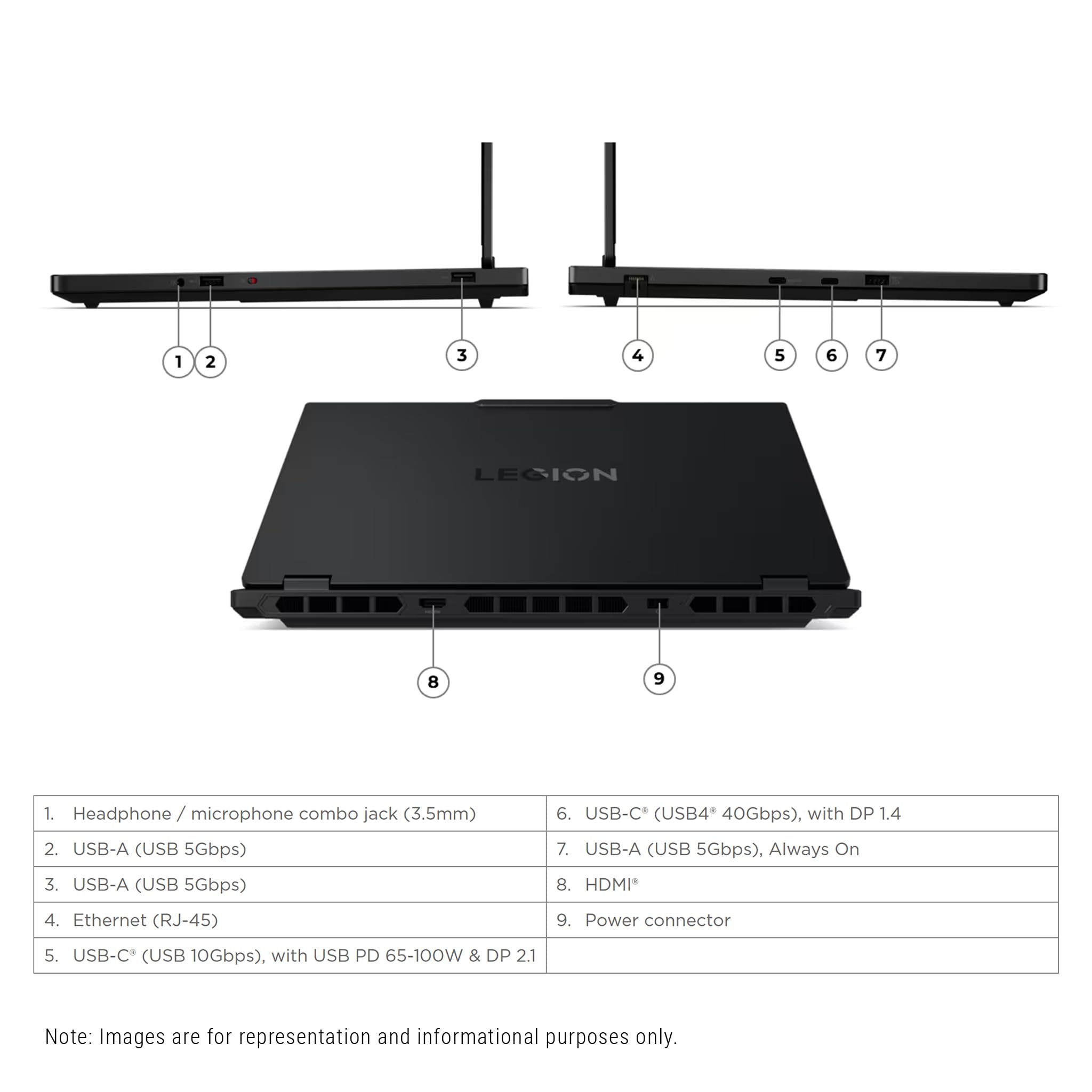 Lenovo Legion 5 Gen 10 Gaming Laptop, AMD Ryzen 7-260, 32 GB DDR5 RAM, 1 TB PCIe SSD, 15.1" WQXGA (2560x1600) Display, Nvidia G-Force RTX 5060, 24-Zone RGB Backlit Keyboard, W11 Pro, Eclipse Black