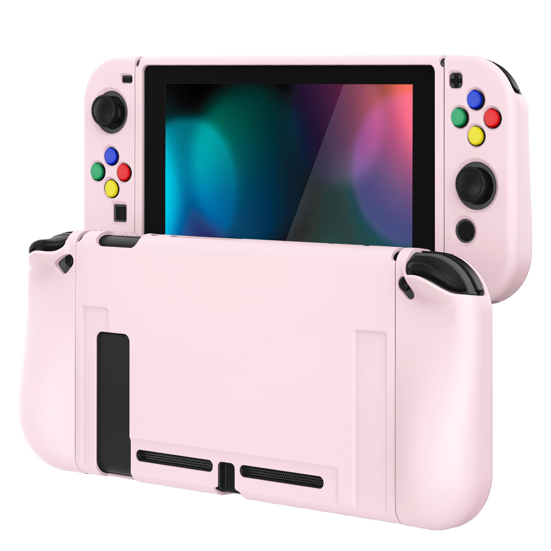 PlayVital Soft TPU Protective Case for Nintendo Switch, TPU Protective Case Cover for Nintendo Switch Joy - Pink