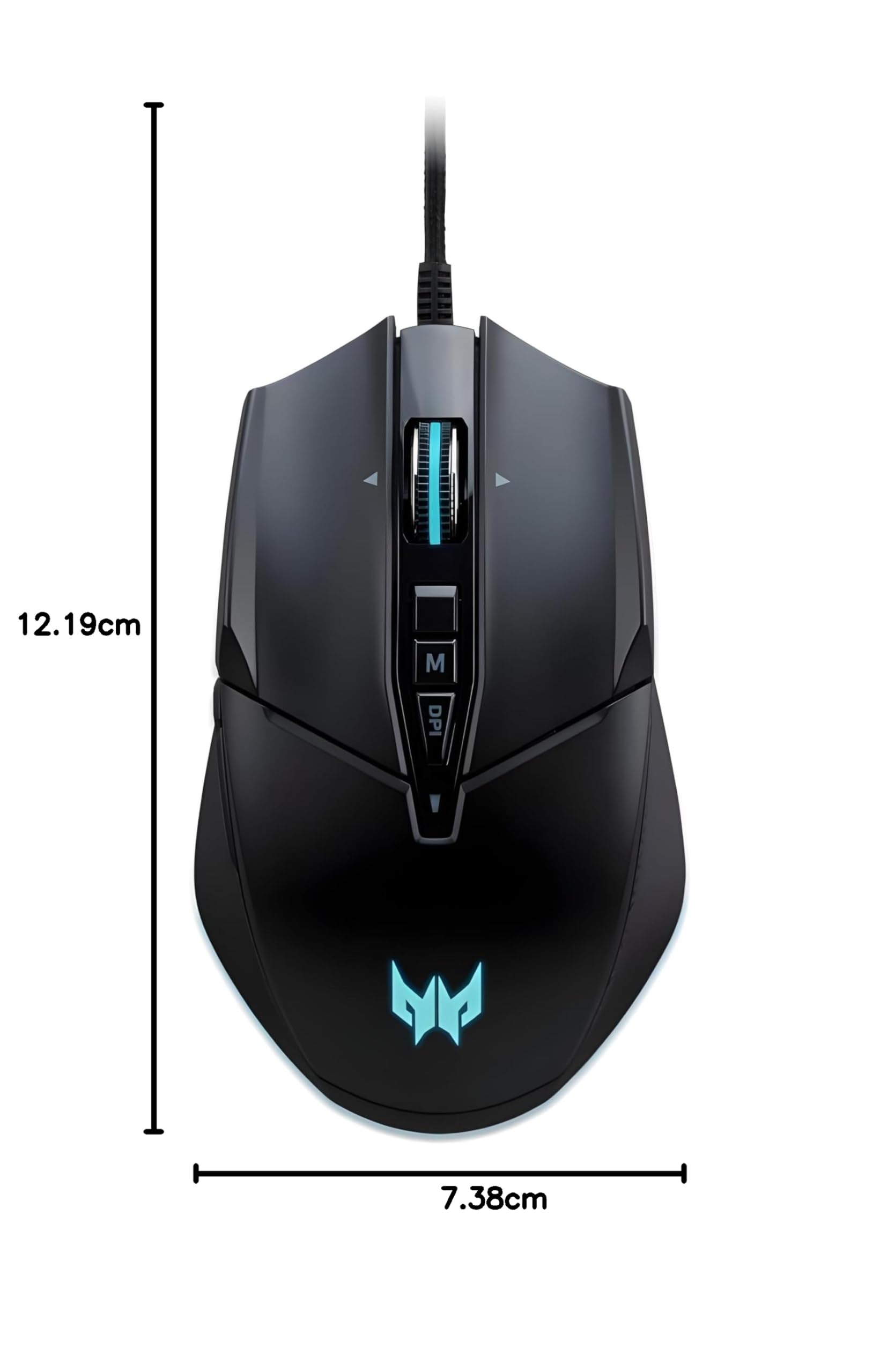 Predator Cestus 335, Mouse Gaming, fino a 19.000 DPI, 5 livelli DPI, 10 Pulsanti Programmabili con Buster Fire, IPS 400, Sensore Pixart 3370, Scrolling Infinito, Mouse USB, Nero
