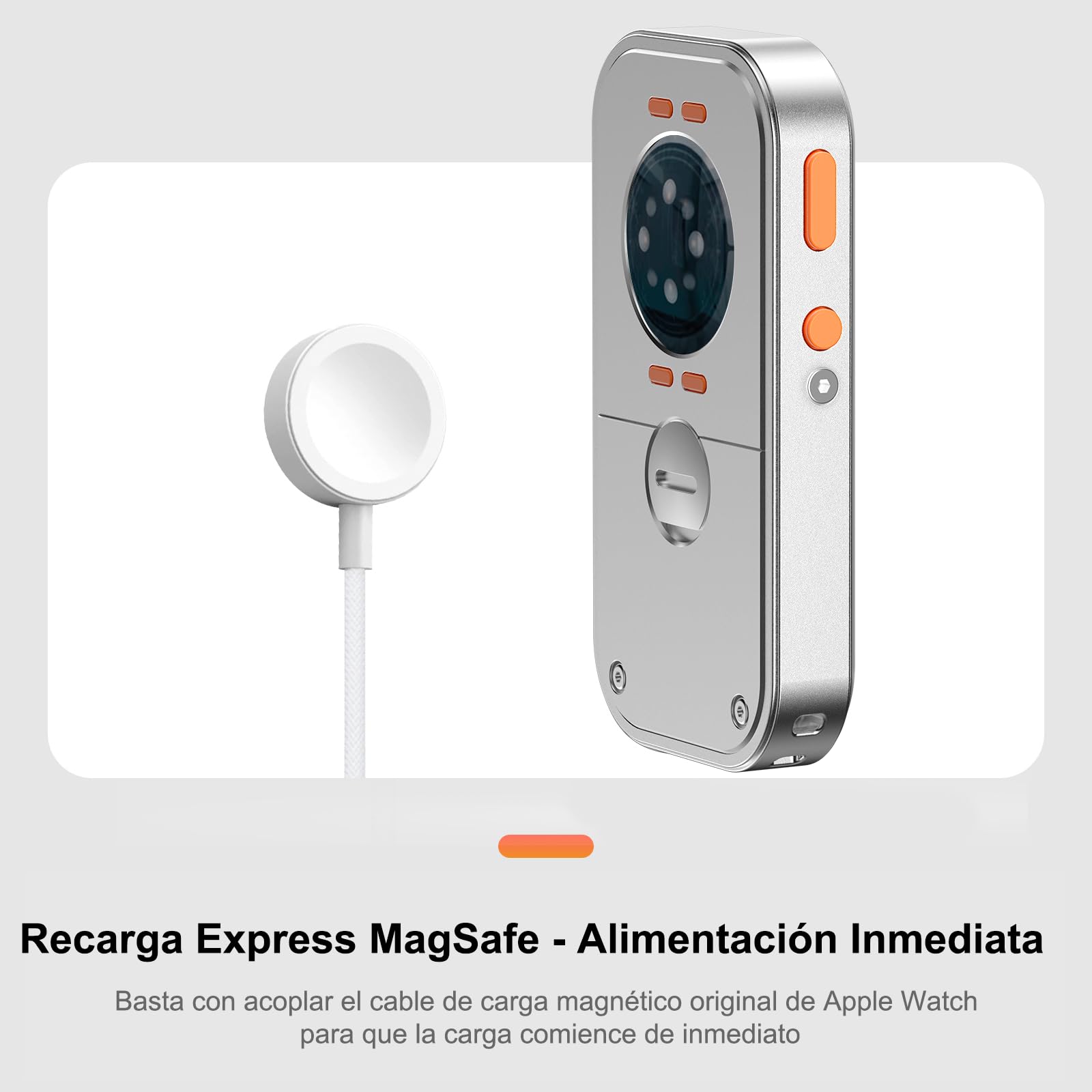 Funda Protectora de Aleación de Aluminio Estilo Retro iPod para Apple Watch Series 7/8/9, con Rueda de Clic, Kit de Reproductor de Música Compatible con AirPods, para iWatch 45 mm