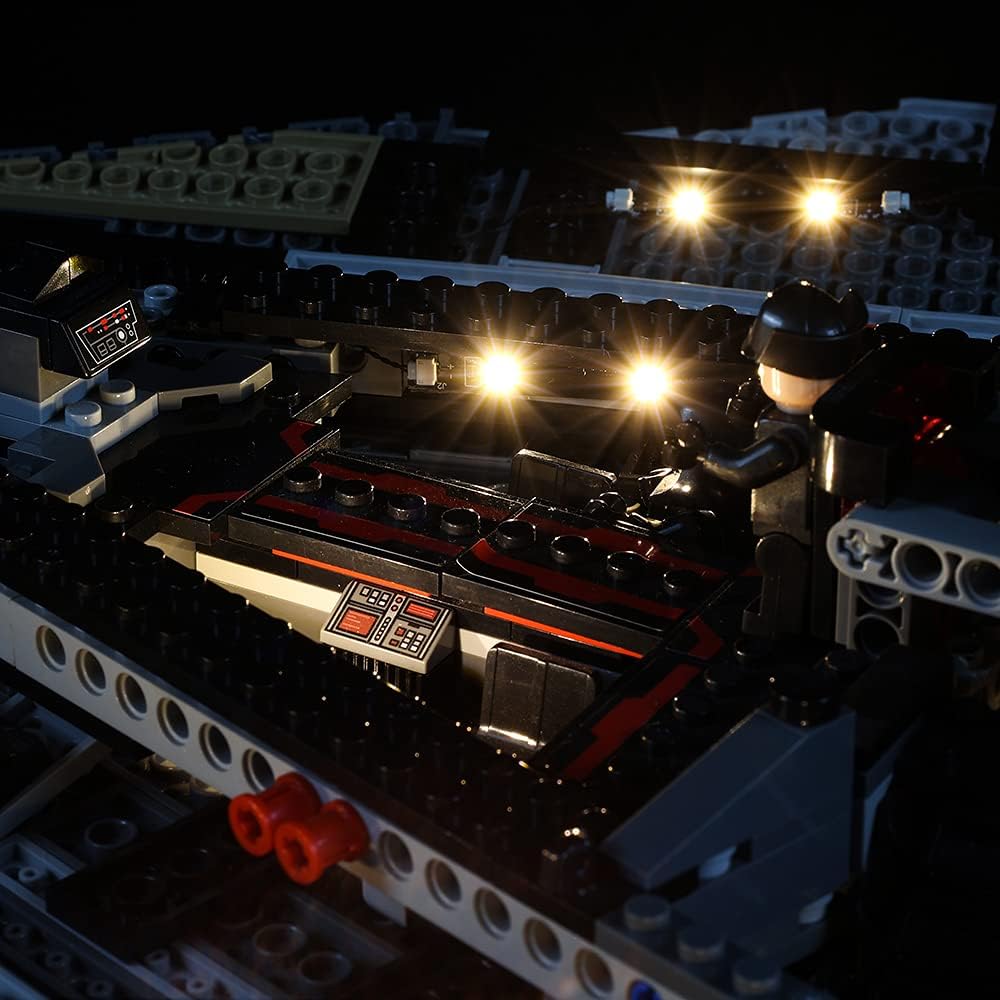 Kyglaring Led Lighting Kit for Star Wars Episode VIII First Order Star Destroyer -Light Sets Compatible with 75190 Building Set- Not Include The Model(Standard Version)