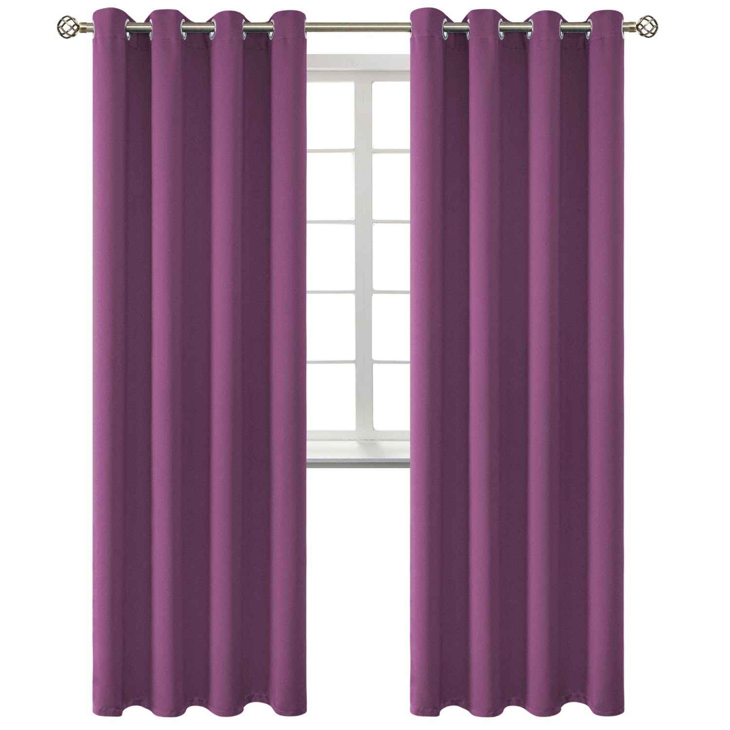 BGment Eggplant Purple Blackout Curtains for Living Room 84 Inch - 2 Panels