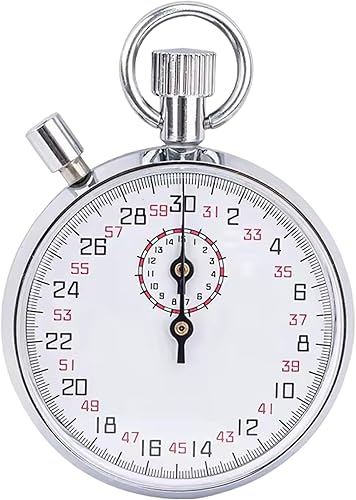 Cronómetro mecánico de acero inoxidable de los años 30 cronómetro analógico con temporizador de mano de pausa para correr, entrenamiento y