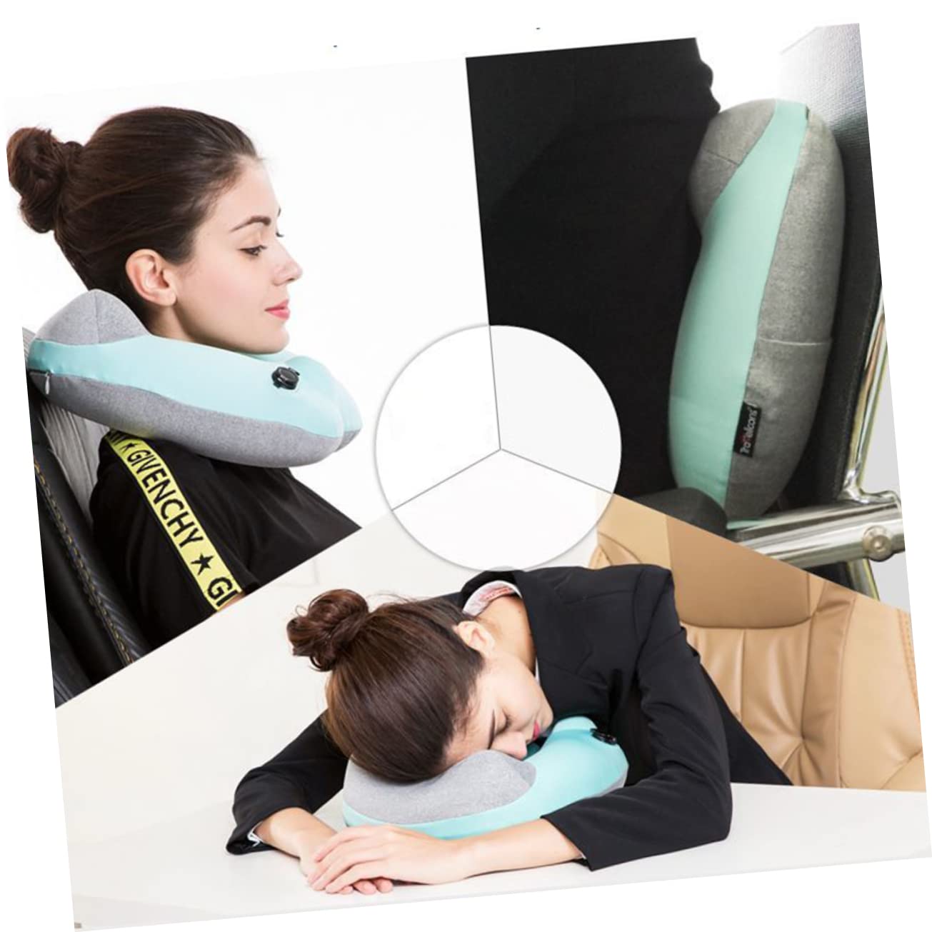 Almohada Inflable Viaje Cuello u Almohadas Aire Cervical Ligera para Dormir Lavable