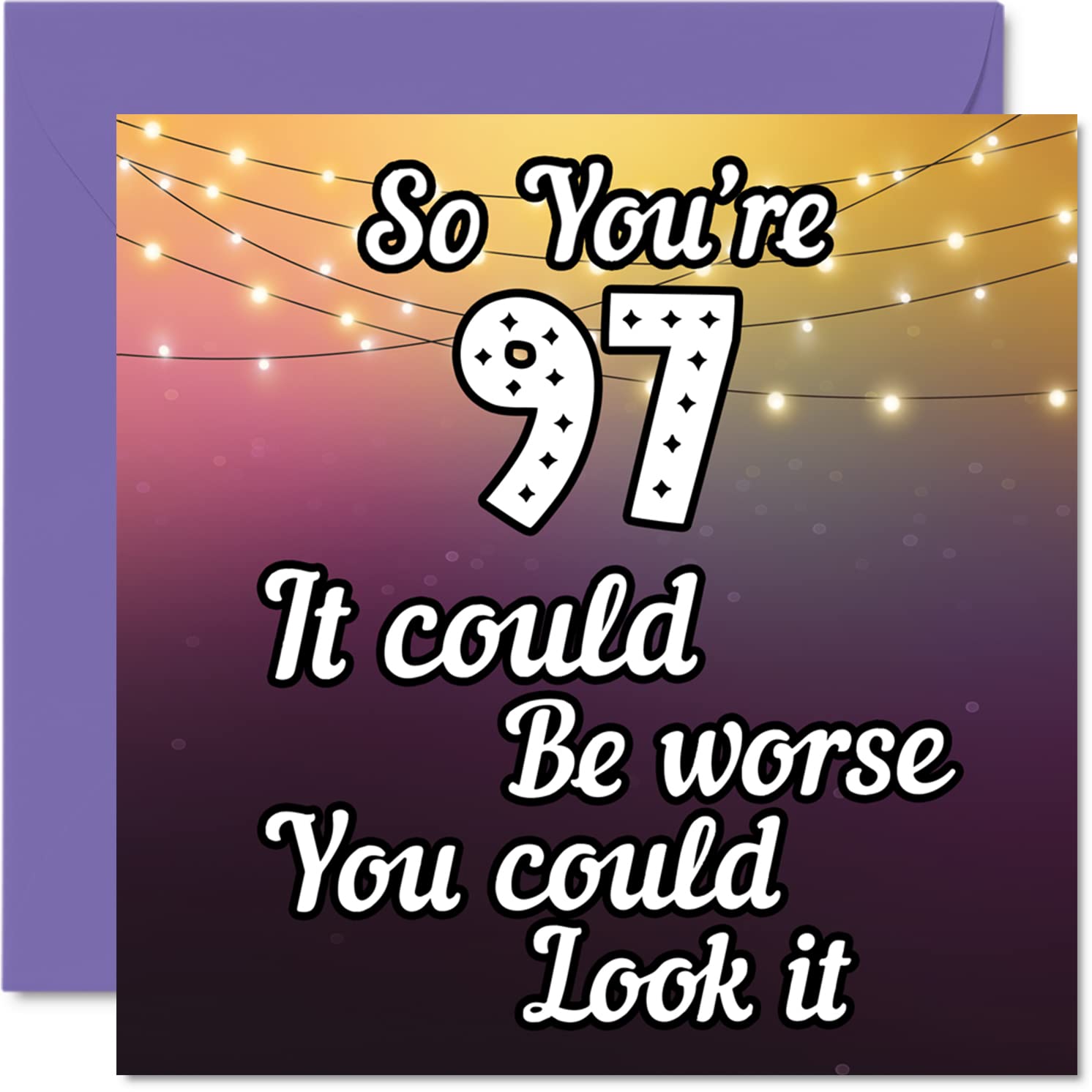 Fun 97th Birthday Cards for Men Woman - Look It - Funny Birthday Card for Great Grandad Grandpa Nanny Grandma Nan Gran Granny Dad Mum, 145mm Greeting Cards, 97th Card