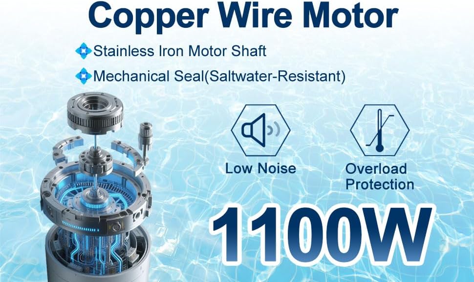 Miniatura 6 de 1.5 caballos de fuerza 115V230V potente motor de cobre autorecortable de doble voltaje ensobre el suelo bomba de piscina entrada ahorro de energía