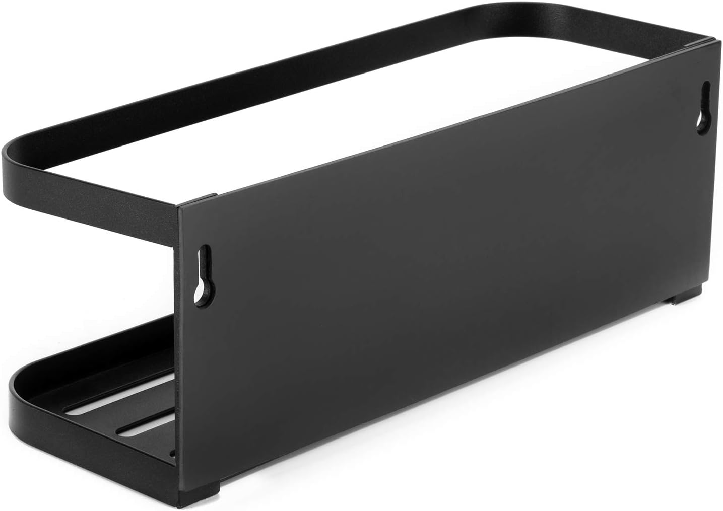 X-Chef Magnetic Spice Rack for Refrigerator, Single Tier Magnetic Shelf with 3 Removable Hooks, Black
