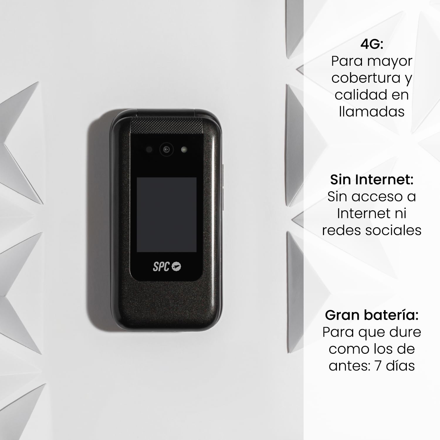 SPC Wild - Teléfono básico Tapa para desconexión o Primera conexión, Negro