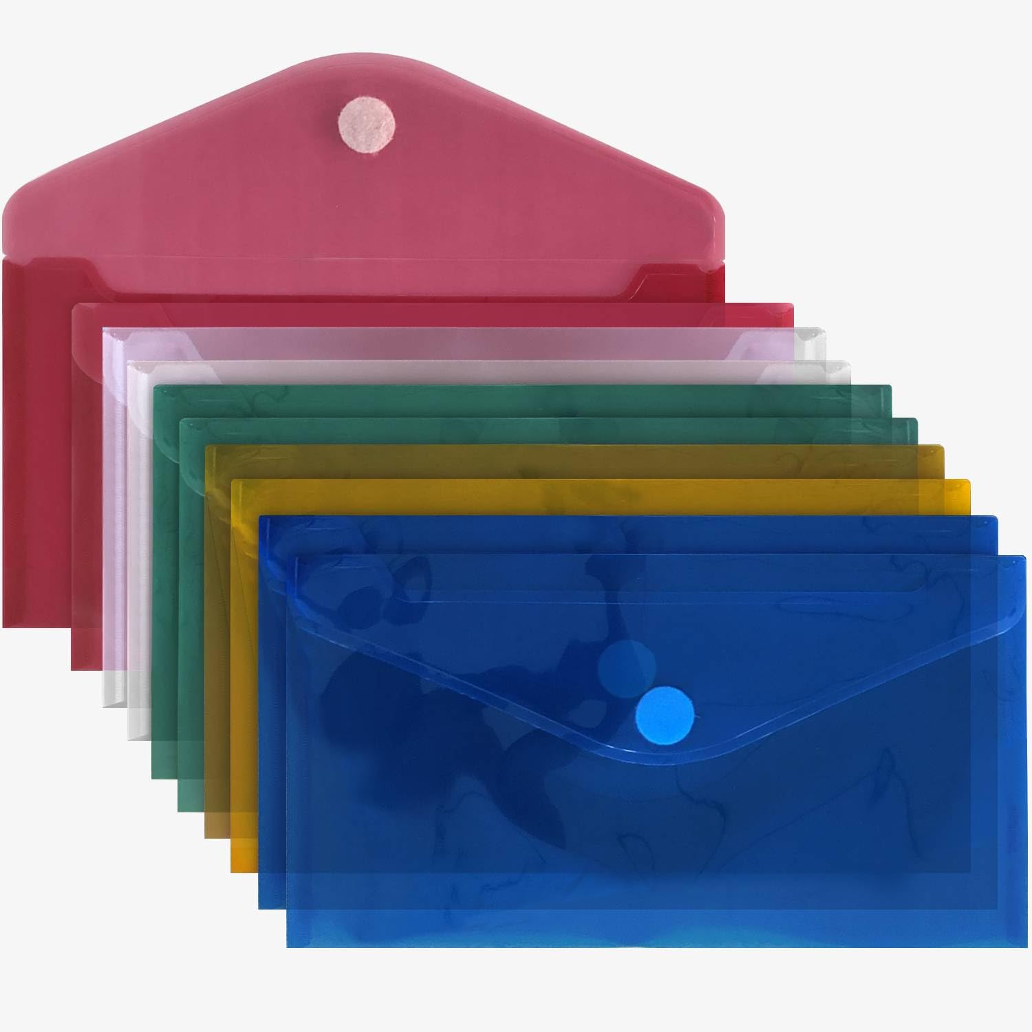 ACROPAQ Document Wallets - Stay Organized with 10 x DL Document Wallets - Secure Hook and Loop Closure - Assorted Colors