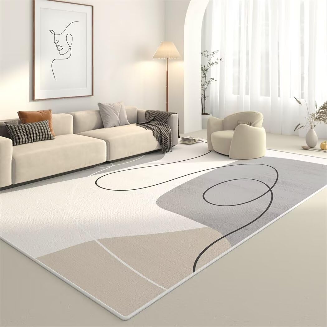 Tapis salon gris 100x200 tapis de couloir long moderne et lavable