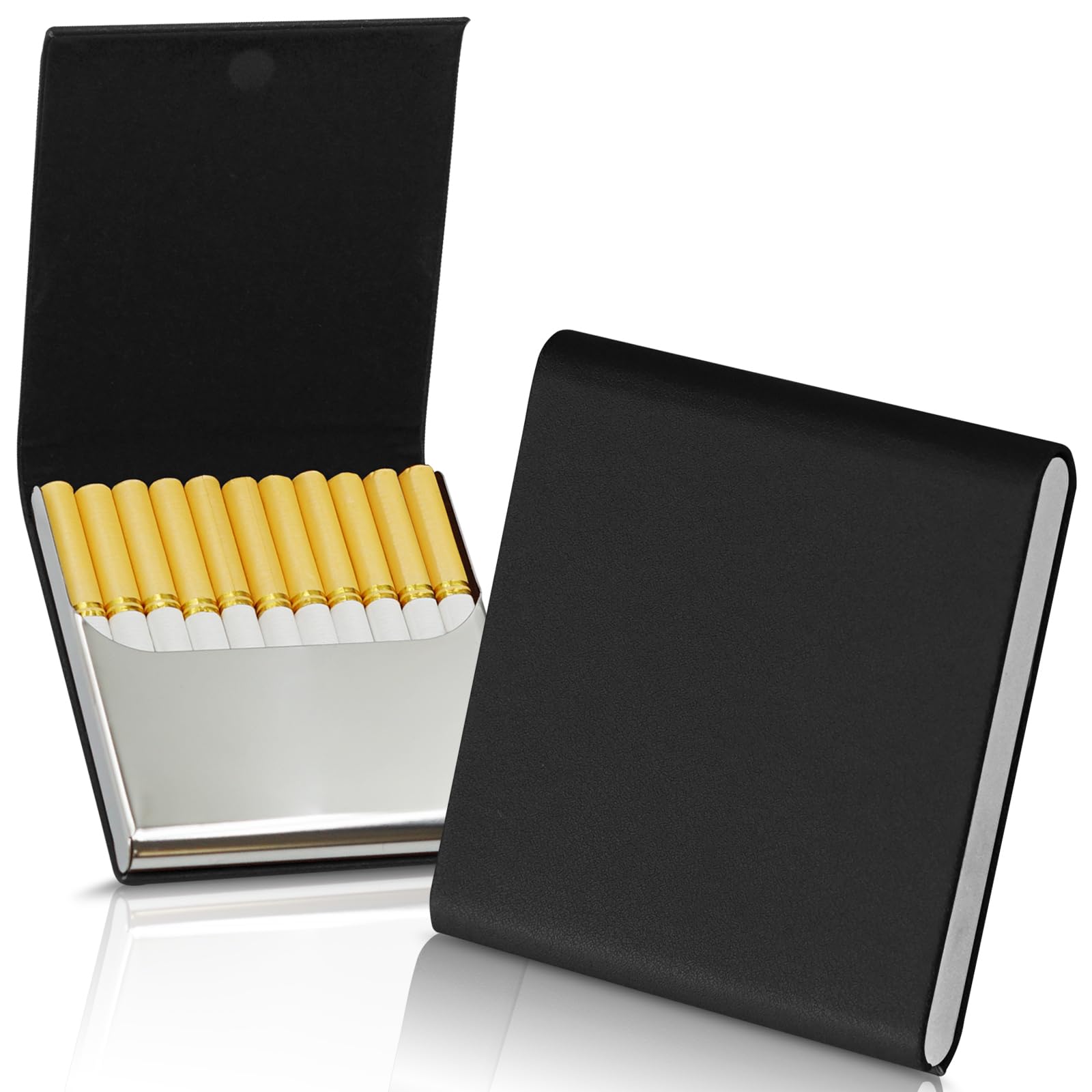 Amazon.com: Leehoom Portable Slim Leather Cigarette Case for Hold 10  Regular Size