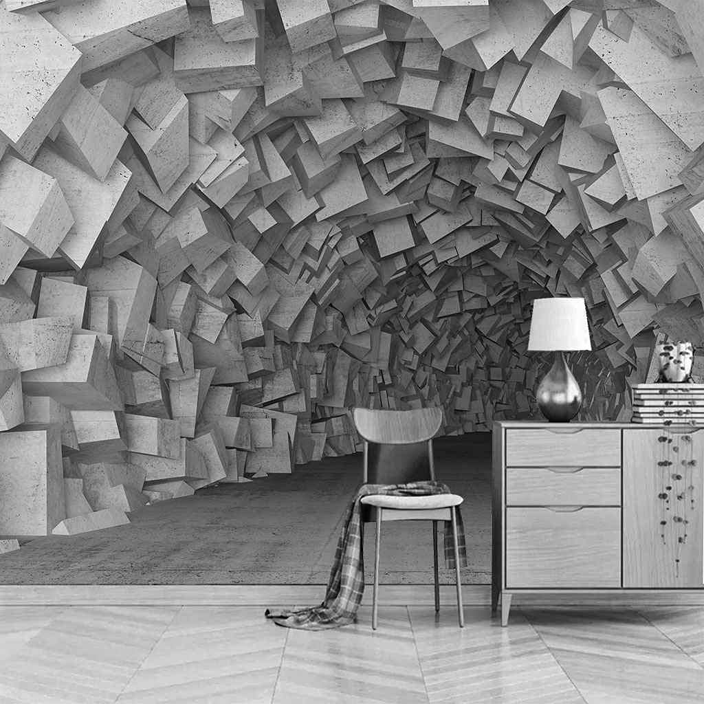 Papier peint 3D effet briques pour salon moderne et chambre d'ados