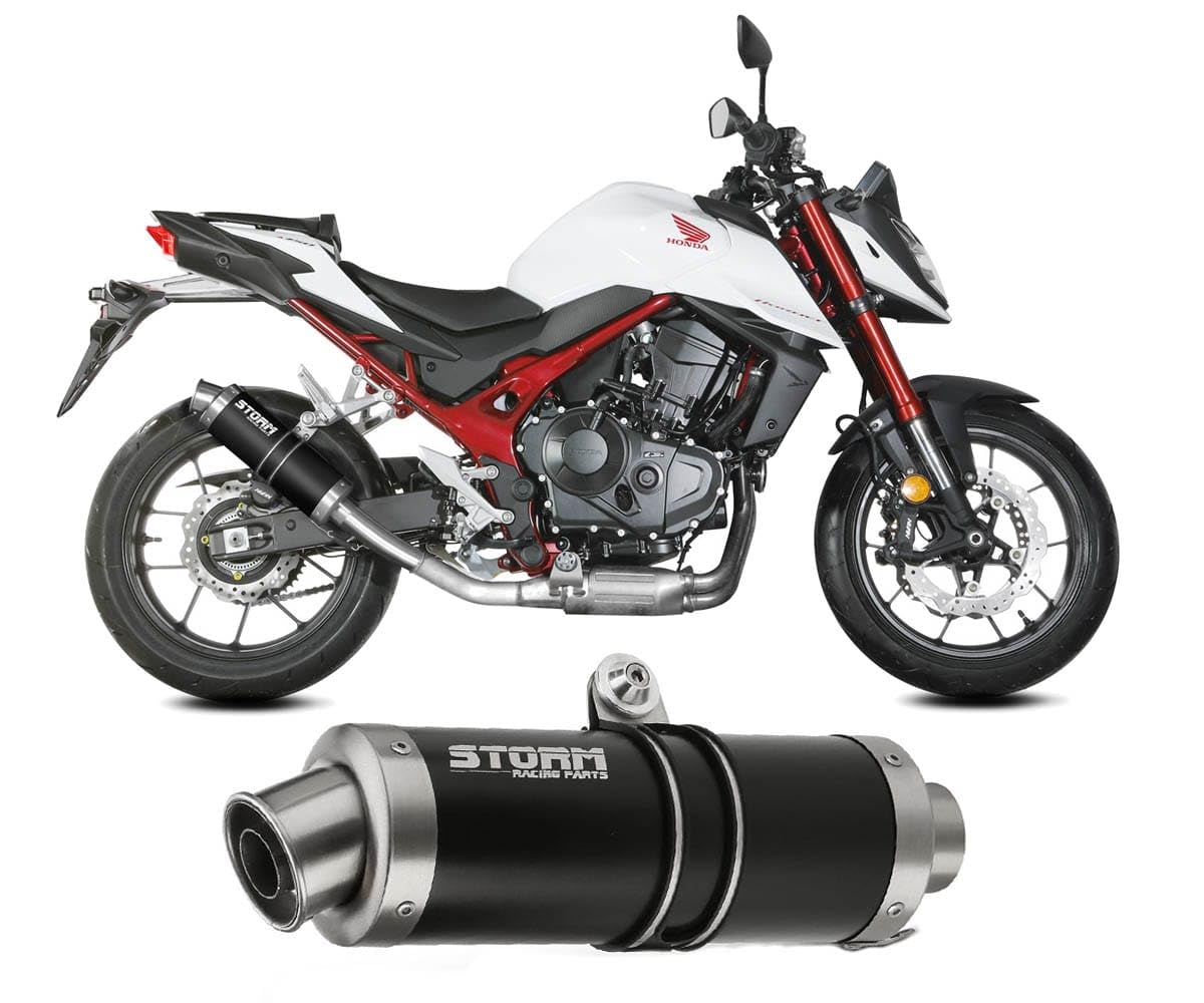 Scarico Moto Storm by Mivv Gp Nero acciaio inox Compatibile Con Honda CB 750 HORNET 2023 > 2026