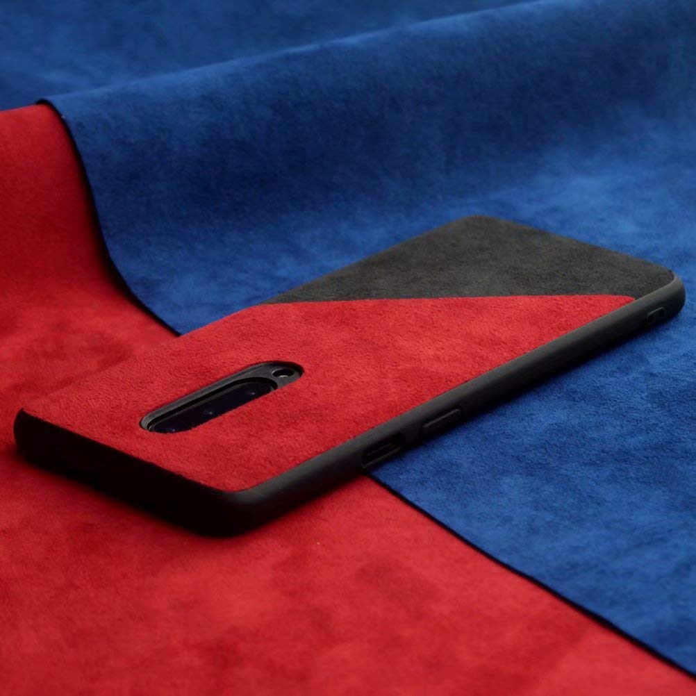 Leadtimes OnePlus 7 Pro Case Silicone Anti-Drop Protective Cover Splicing Phone Case (7 Pro,Red-Black)