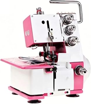 Heavy Duty Electric Overlock Sewing Machine, Pink Coverstitch Serger For Adults, 3.5mm Max Seam Thickness, 4mm/5mm Overlock Width Overlocker & Stitching Machine Pink