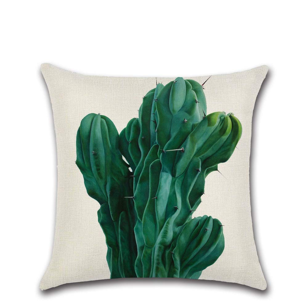 4 Federe Cuscino 45x45 Cm In Cotone E Lino – Tropicale Foglie Verde, Con Cerniera, Per Divano E Letto - 2
