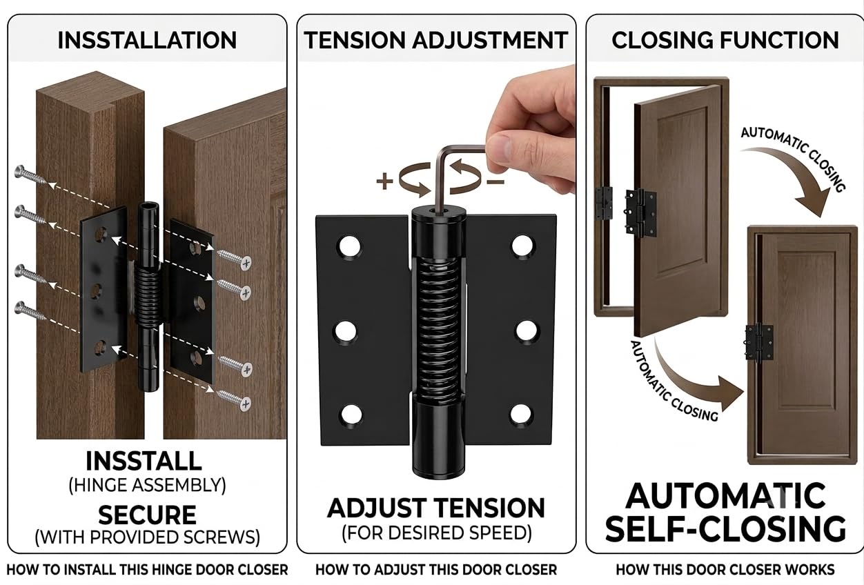 Automatic Door Closers - Self-Closing Hinges -6
