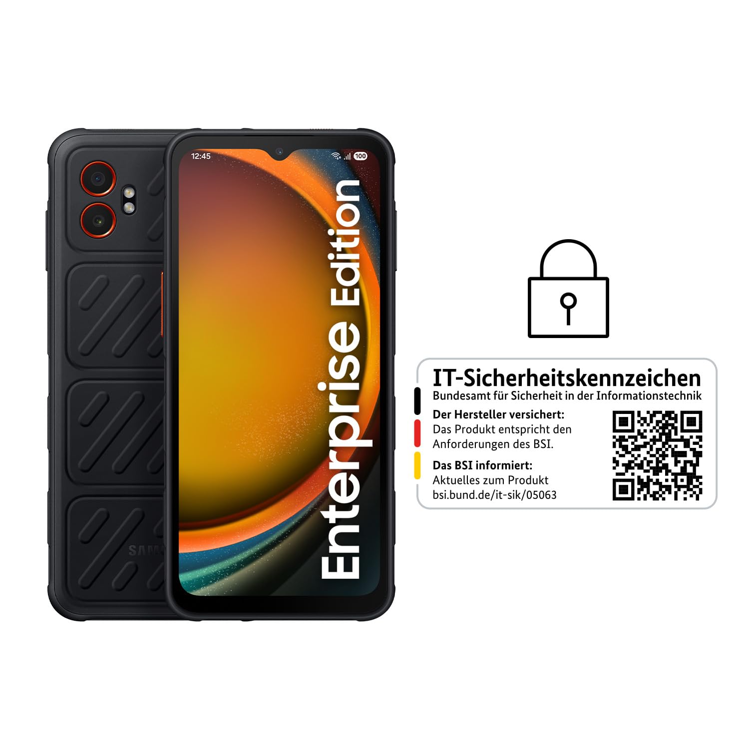 Samsung Galaxy Xcover7 Pro, Robustes AI Smartphone ohne Vertrag, Android-Handy mit Knox Suite, 6 GB RAM, 128 GB Speicher, 50-MP-Kamera, Awesome Graphite, 3 Jahre Herstellergarantie