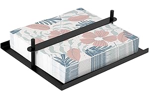 Black Metal Napkin Holder with Weighted Bar