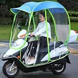 Parapioggia moto, parasole e parapioggiaOmbrelli da moto completamente chiusi, Universale moto elettrica, scooter, parasole bicicletta, ombrello impermeabile， (Blue Blu, B)
