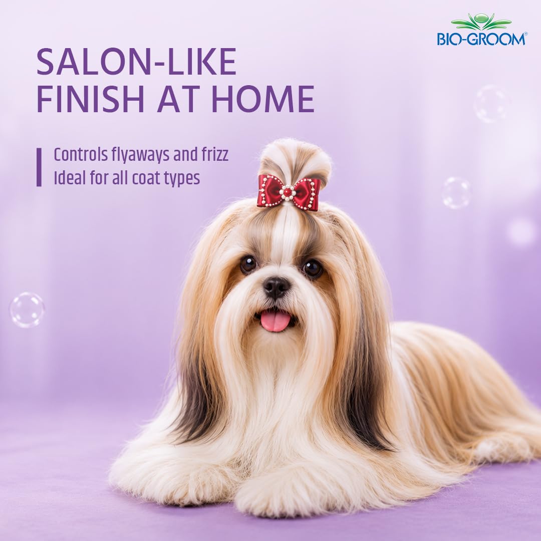 Bio-Groom Silk Creme Rinse Hundespülung - Feuchtigkeitsspendende Pflegespülung - Hundezubehör für empfindliche Haut - Konzentrat 1:4 - Verdünnt 1.7 L - 355 ml