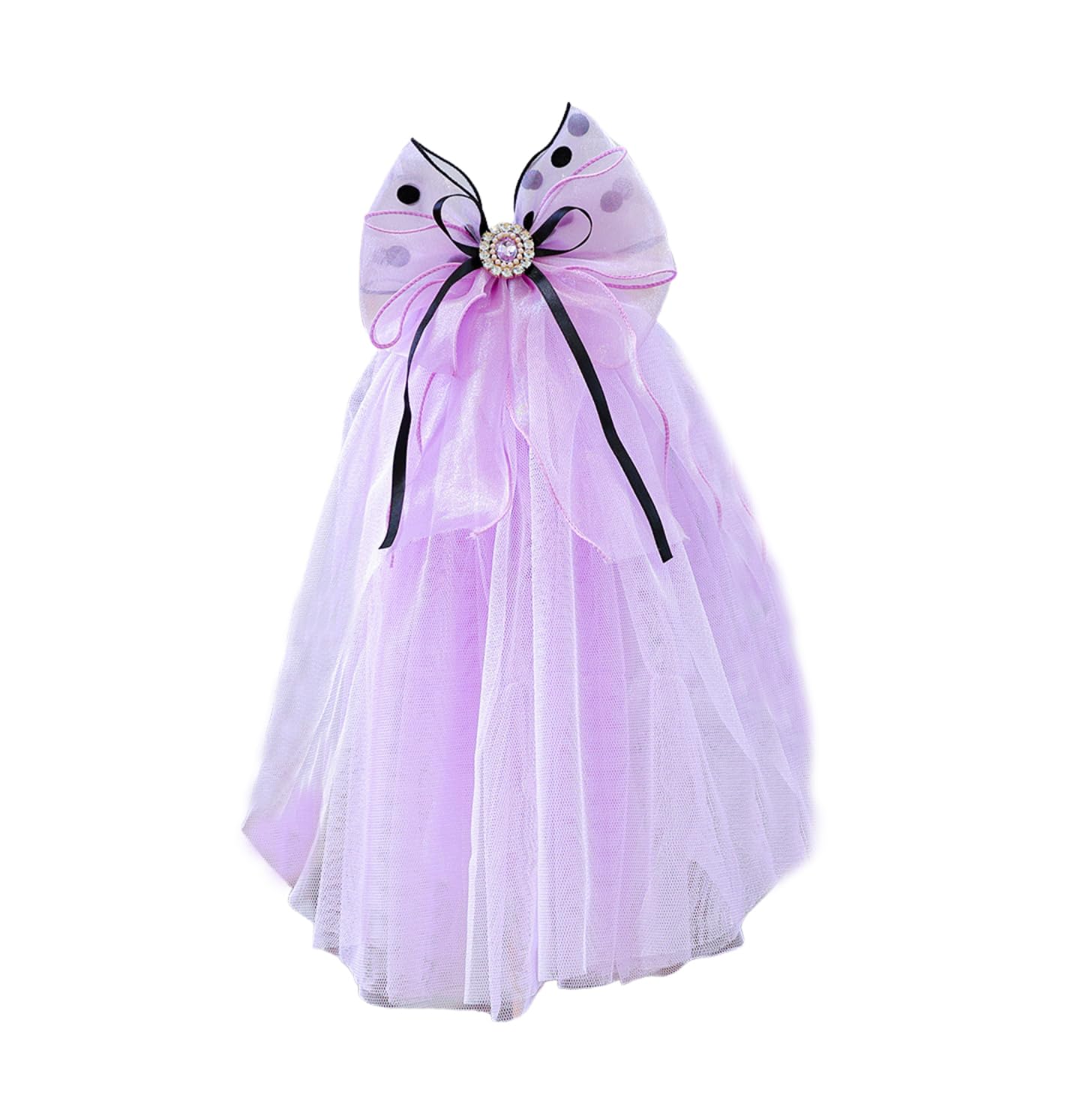 MeiAOBest Pet Wedding Veil,Cat Dog Hair Accessories Clip Dog Bowknot Lace Head Ornament Party Costume for Birthday Valentine's Day Wedding_Purple