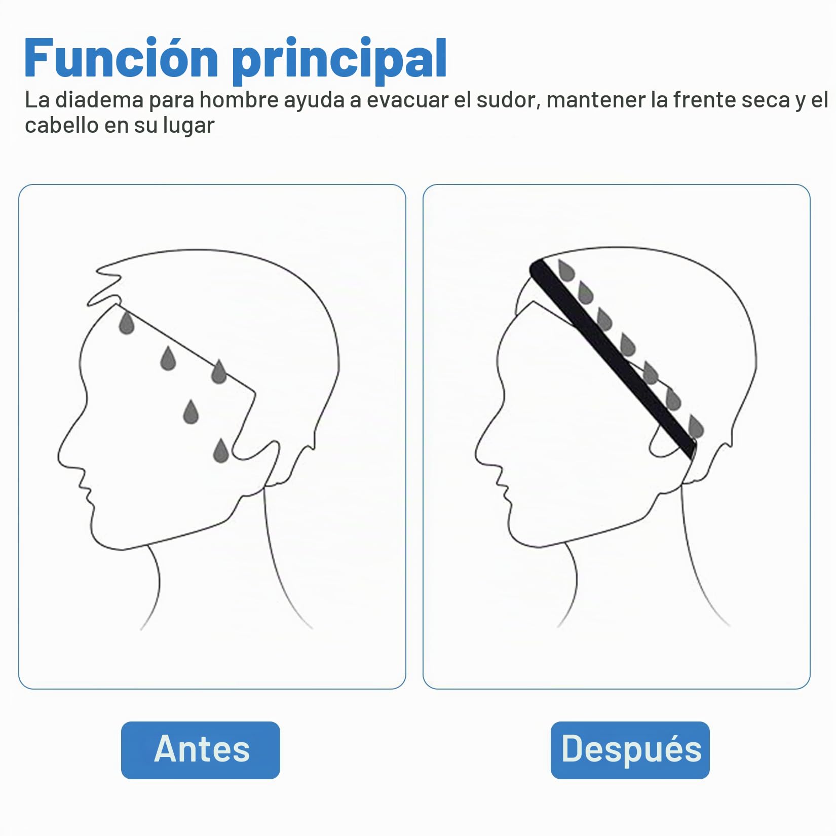 9 Pcs Cinta Pelo Deporte, Diadema Hombre Pelo, Cinta Deportiva Pelo, Deporte Diadema Deportiva Elásticas Antideslizantes, Cinta para el Pelo Hombre para Yoga Fútbol Jogging(Negro, Blanco, Gris)
