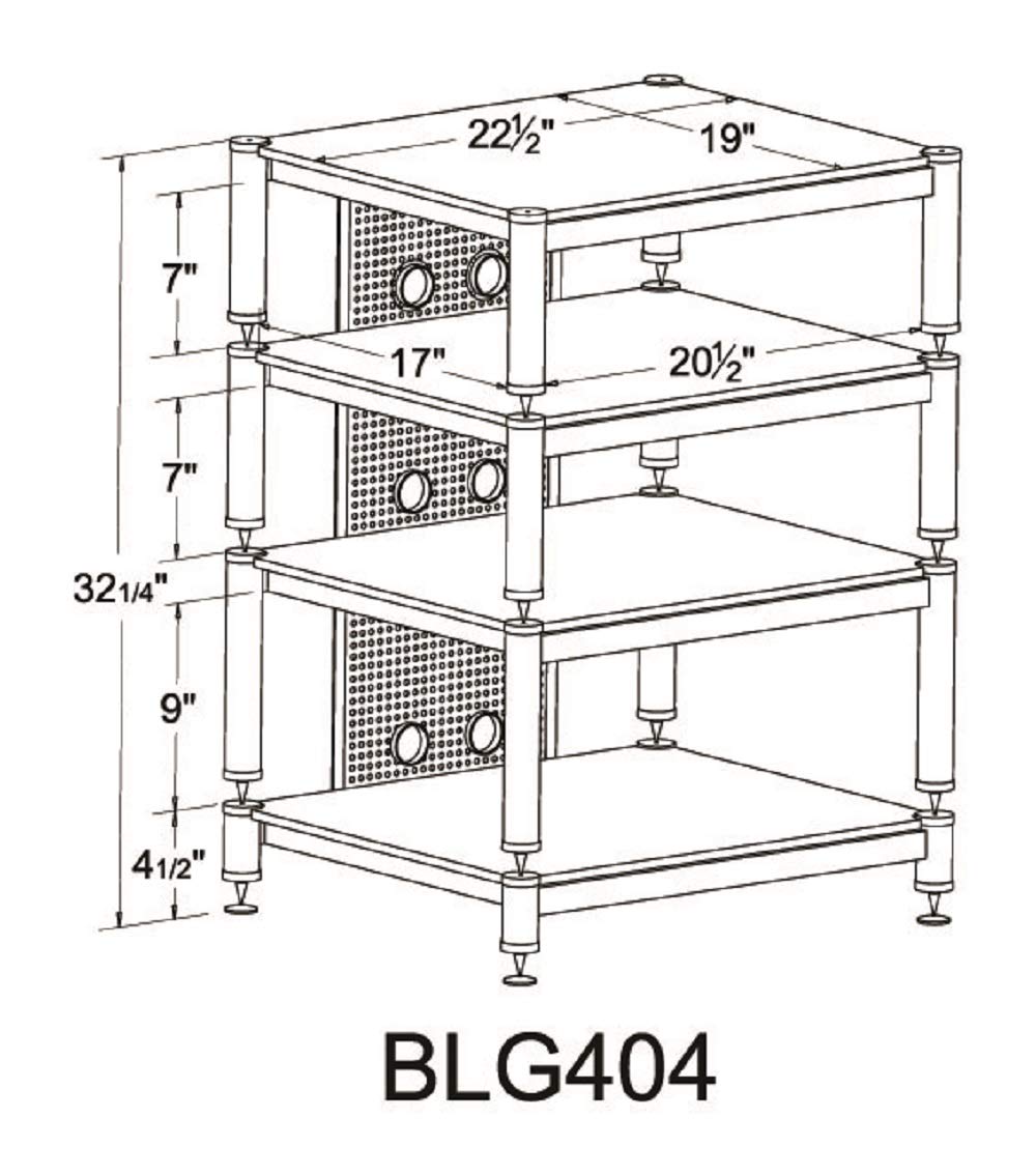 VTI Series BLG404SB - 4 Shelf Audio Rack TV Stand up to 27
