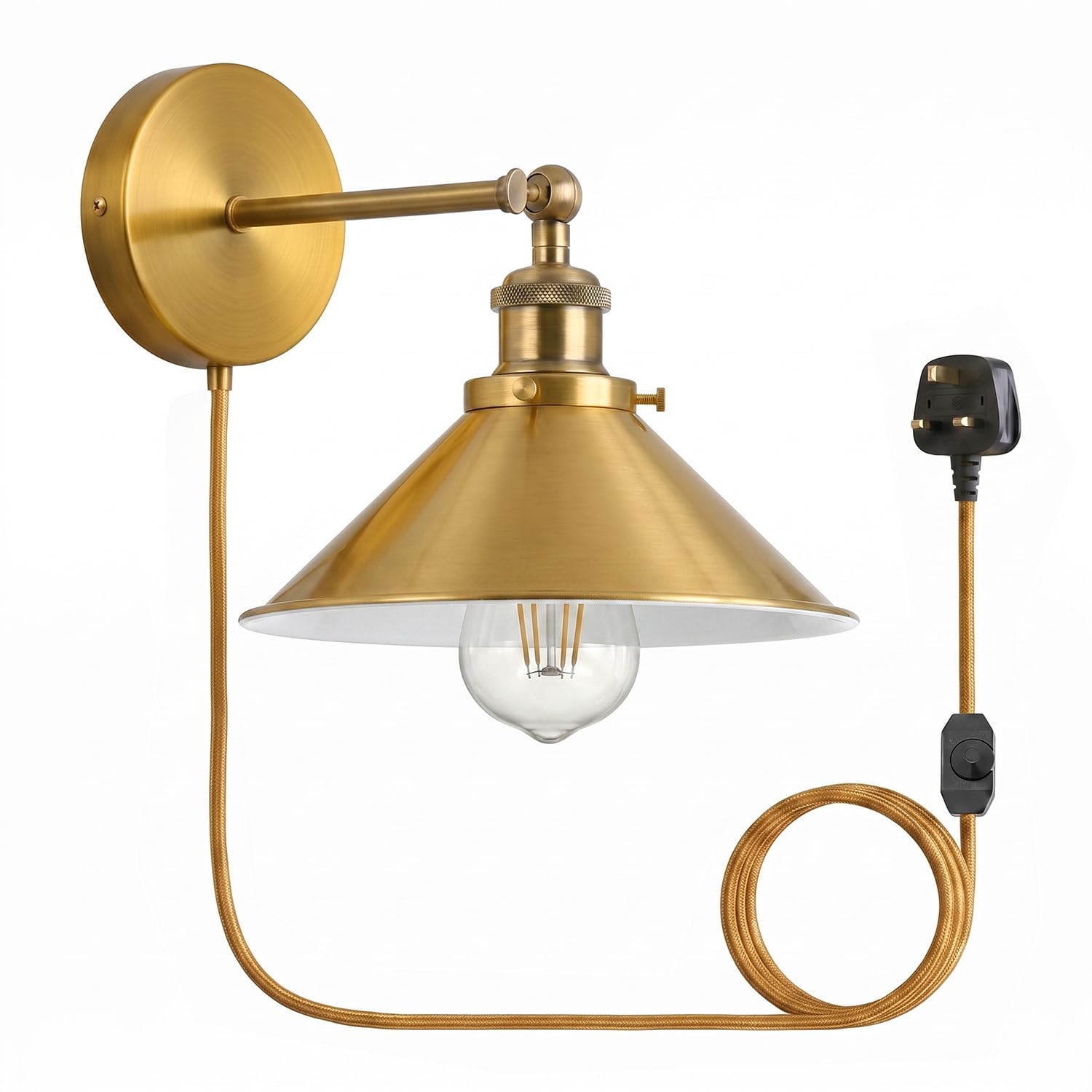 DC VOLTAGE Industrial Indoor Retro Modern Plug in E27 Wall Light