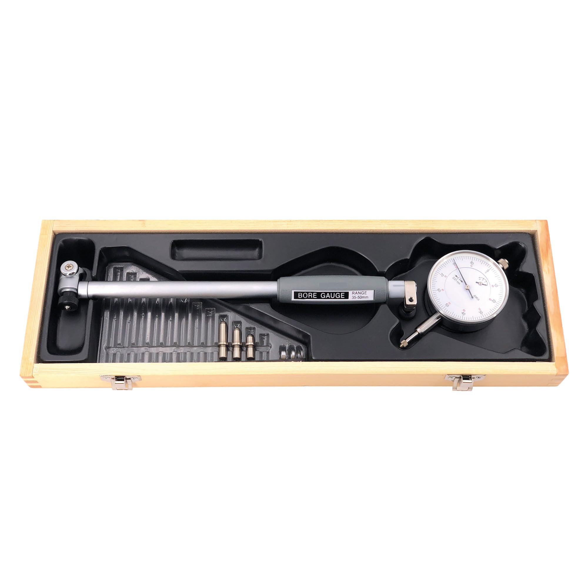 ASIMETO Innenfeinmessgerät 35–50 mm, mit Messuhr 0,01 mm, Bohrungsmessung
