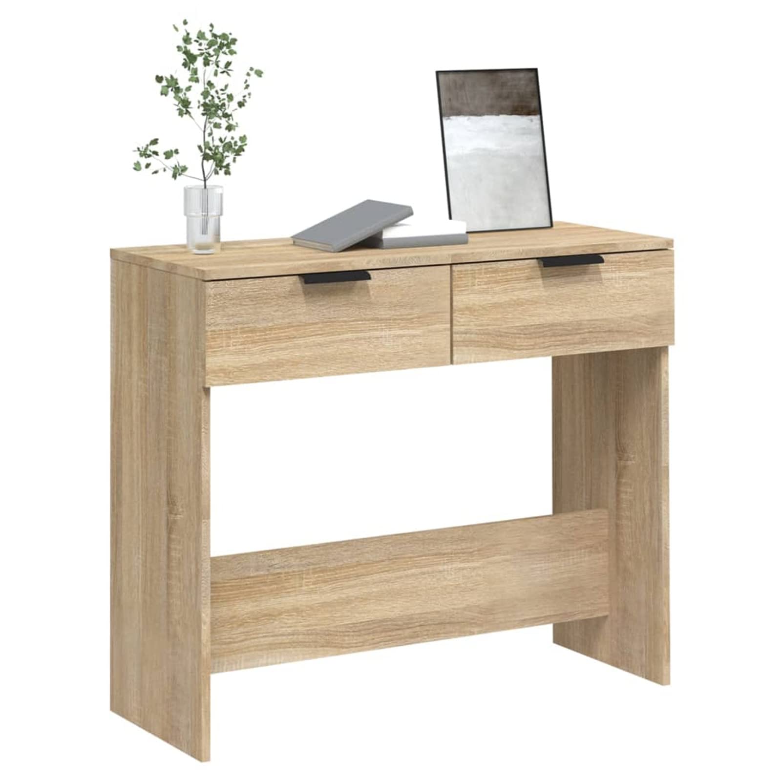 Homgoday Mesa Consola de Madera contrachapada Roble Sonoma 90x36x75 cm Mesas auxiliares de salón,Mesa Consola Recibidor Mueble de Entrada Estrecha Clásica