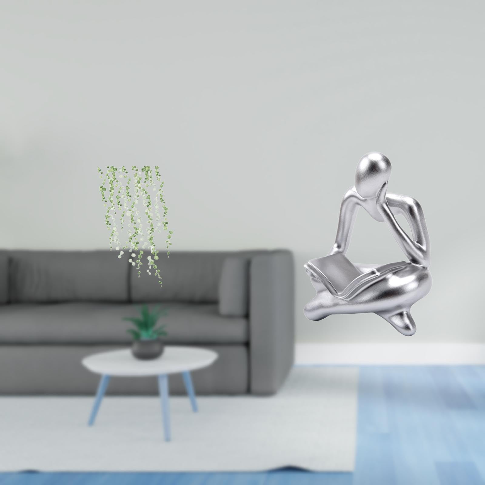 Elegant Green Vines Wall Art and Abstract Thinker Statue for Restroom Bedroom Living Room Shelf Office Bookshelf Decor Mural-image-40