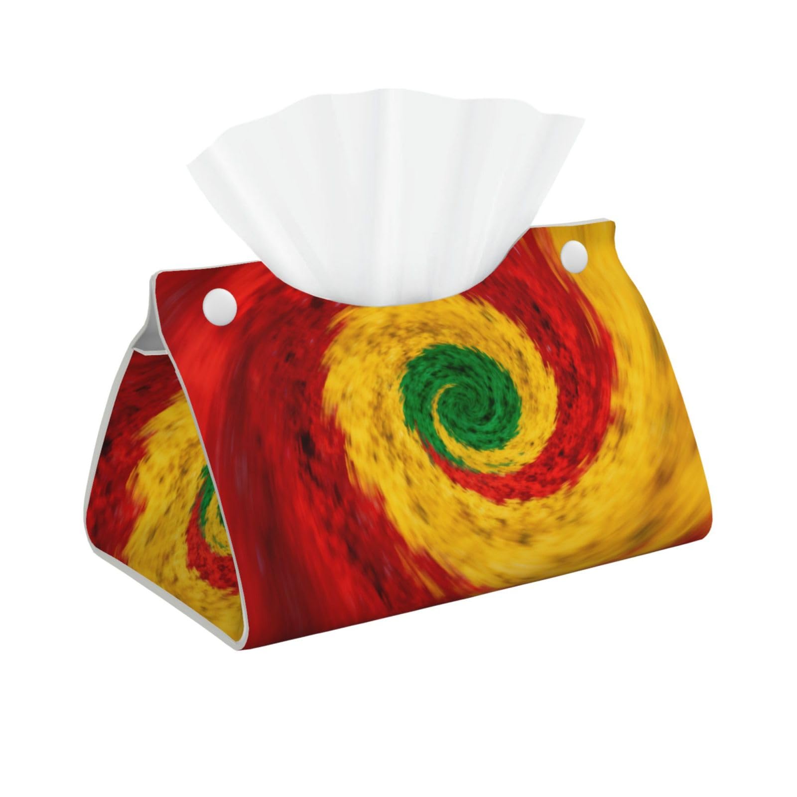 Spiral Three Color Long Leather Tissue Box Cover-Waterproof PU Leather Tissue Holder for Bathroom, Decorative Rectangular Tissue Case