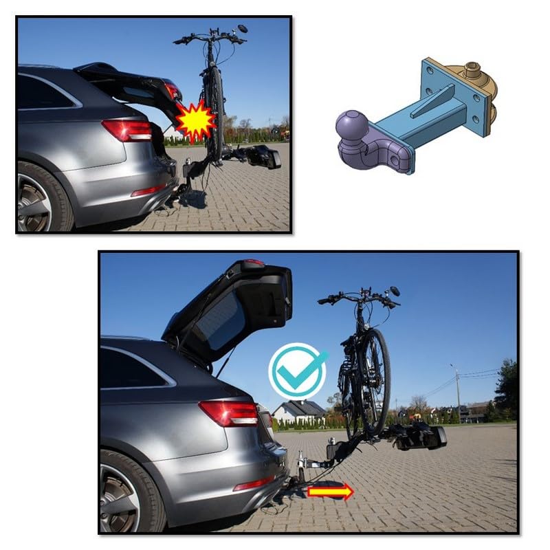 XIMPLIO Universelle Hakenverlängerung für Fahrradträger inkl. Steckkupplung für jedes Type Anhängerkupplung 200 mm
