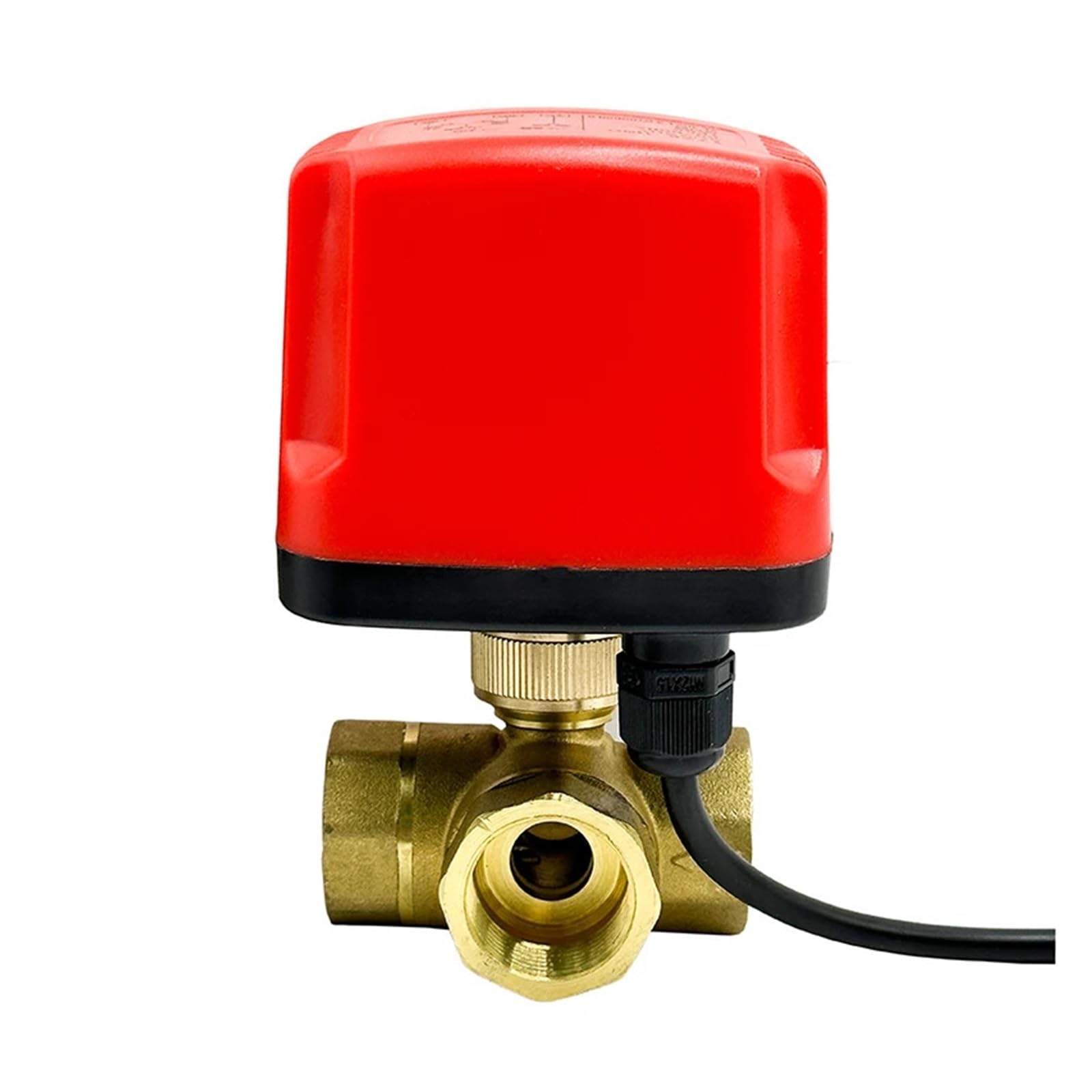 KKCZOFMJ DN20 3 Ways Waterproof Motorized Ball Valve 3-Wire 2 Control Brass Electric Ball Valve Big Torque Metal Motor