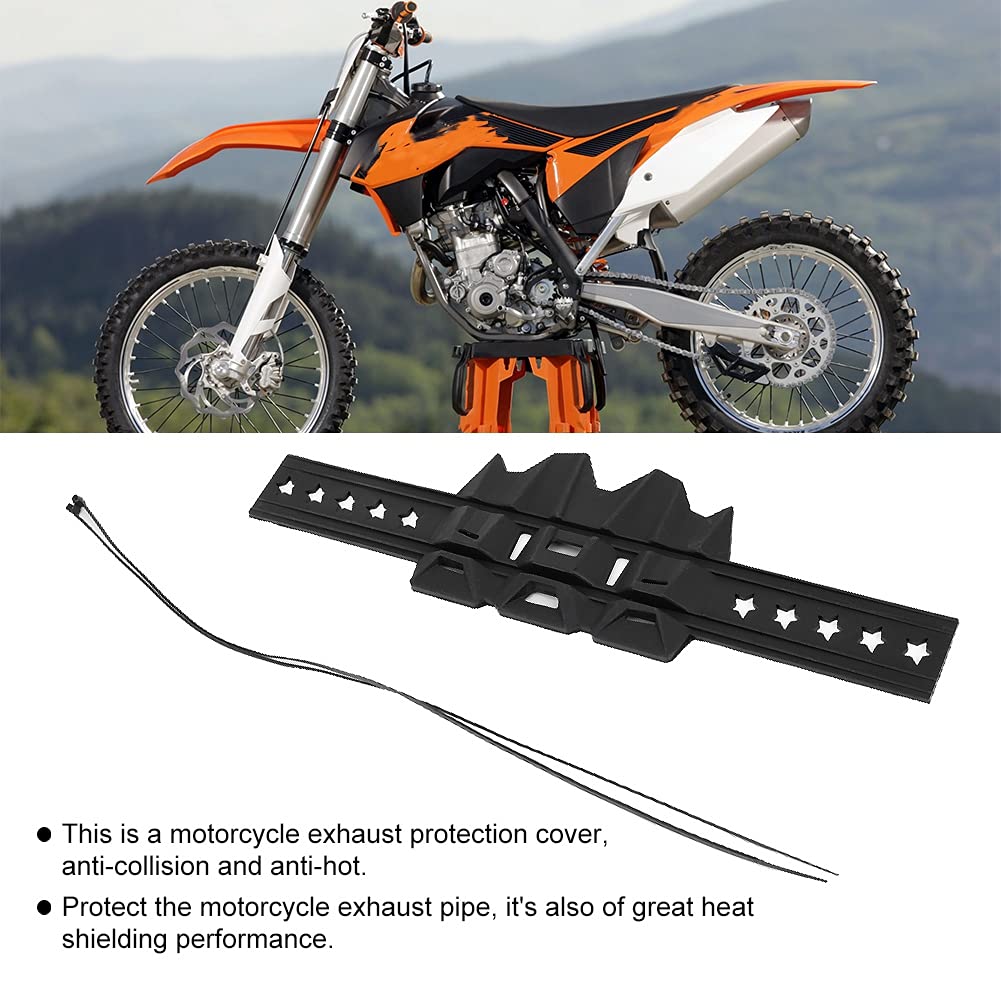 Protezione del tubo di scarico, protezione della copertura della protezione del tubo dello scudo termico di scarico del motociclo in silicone universale(Nero)