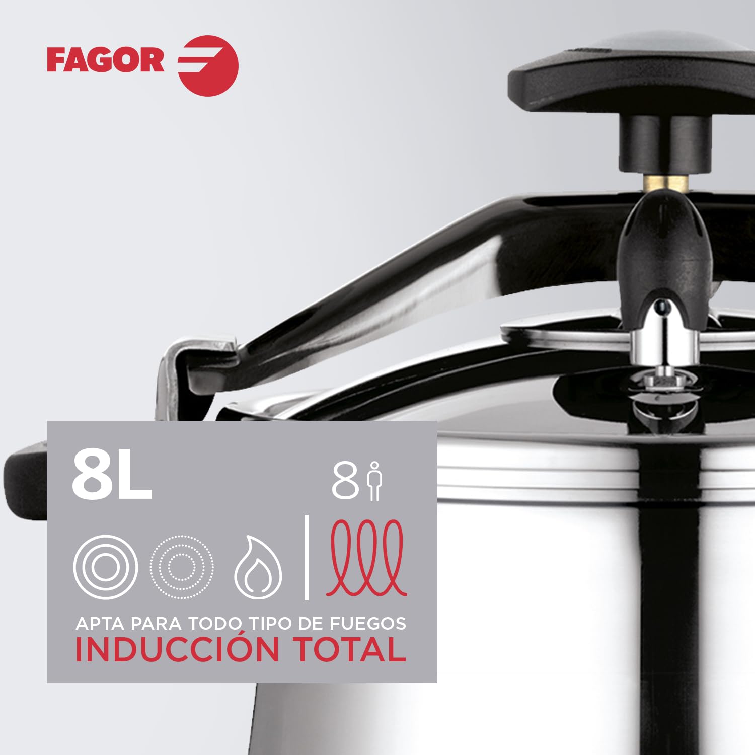 Fagor Clasica 4 - Cocotte-Minute en Acier Inoxydable 18/10, Capacité 4