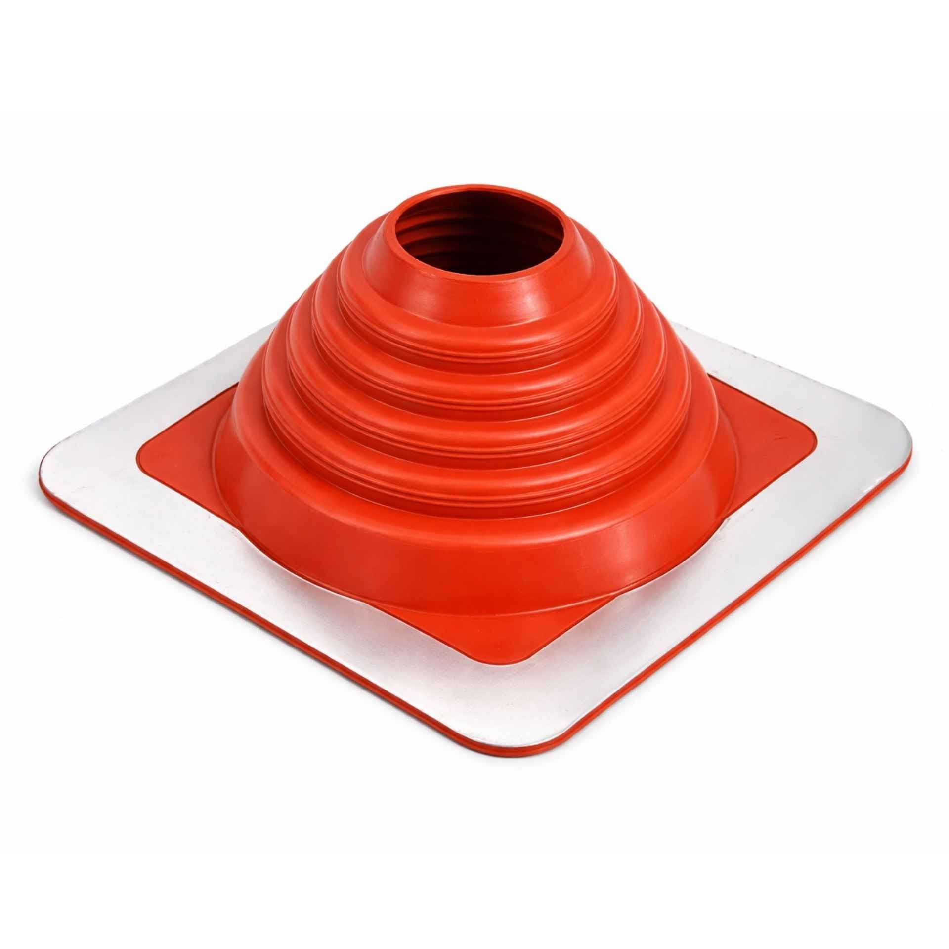 MASTER FLASH Standard 4 Flexible Red Silicone Roof Pipe Flashing, Roof Boot, High Temperature Roof Penetration Collar for Metal Roofs, Chimneys, Pipes, Cables and Ducts, 2-3/4"-7" (70-178 mm)