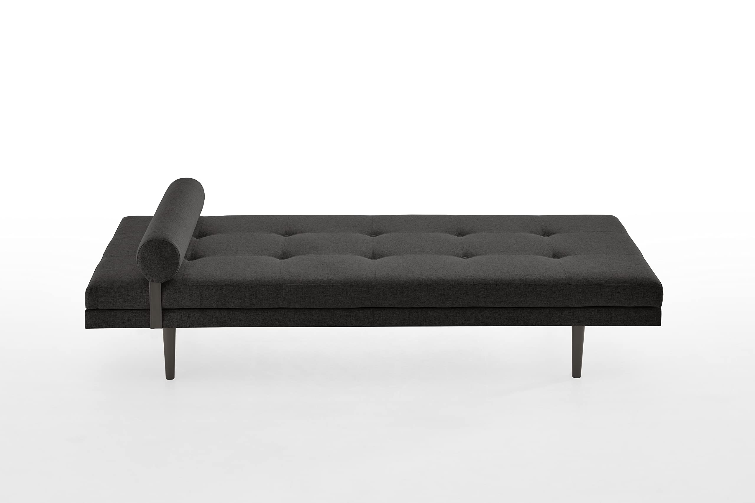 ATLANTIC home collection Polsterliege Bergen mit Kissenrolle, 85/200cm, Schwarz