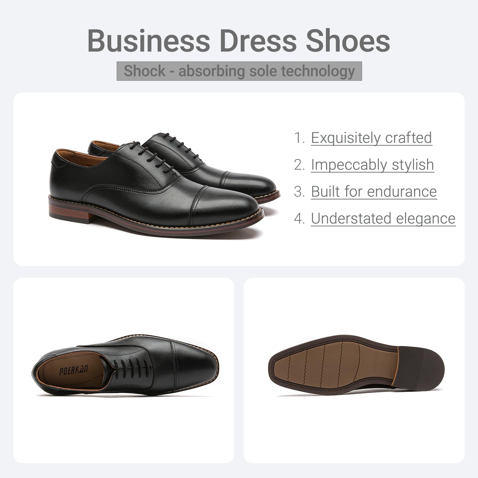 Chaussures Oxford en cuir pour homme – Qualité supérieure, ajustement confortable et design antidérapant