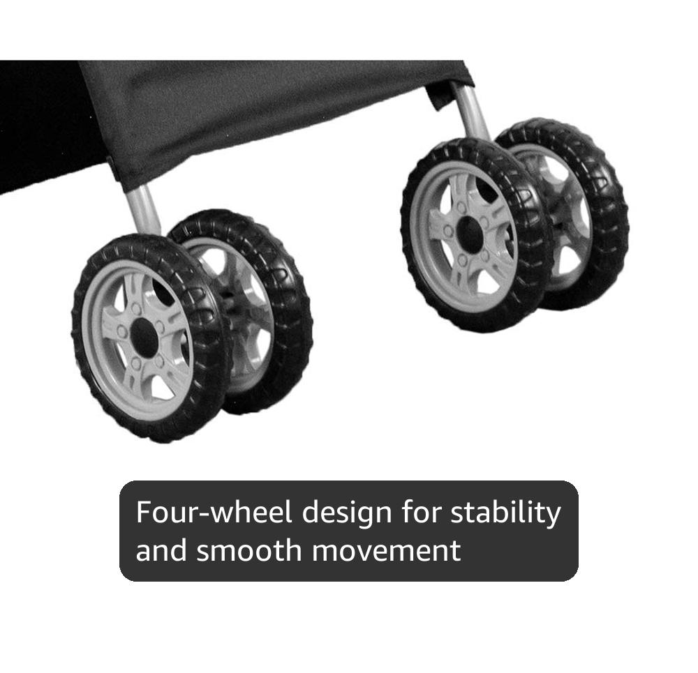 VIVO Black 4 Wheel Pet Stroller for Cat, Dog and More, Foldable Carrier Strolling Cart, STROLR-V001K